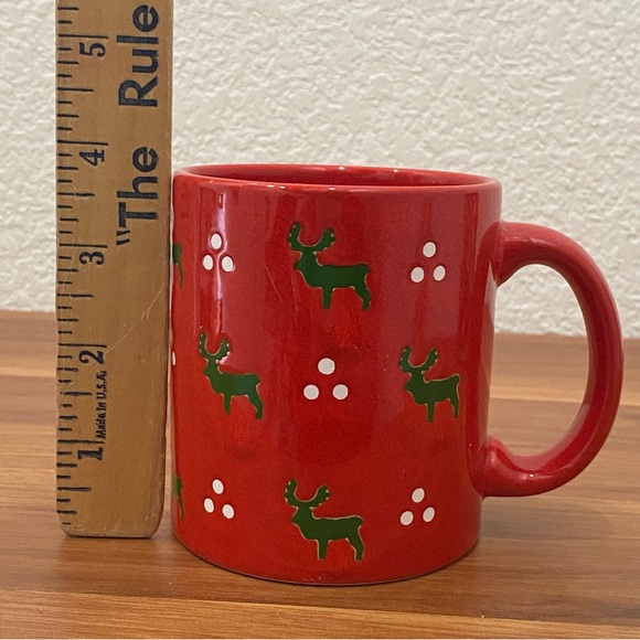 Retired Waechtersbach W. Germany Reindeer with Dots Red Ceramic Christmas Mug - Picture 7 of 14